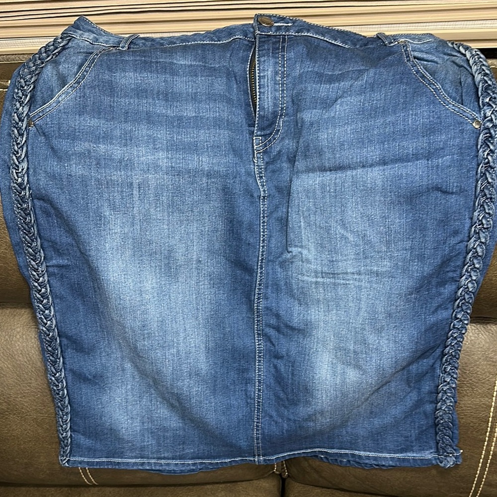 Women's Blue Denim Jean Skirt Size 16W